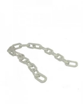 Image of Temp Barrier Plastic Chain", White," 5m
