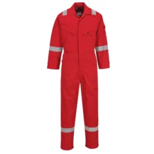Image of Biz Flame Mens Flame Resistant Lightweight Antistatic Coverall Red Extra Large 32"