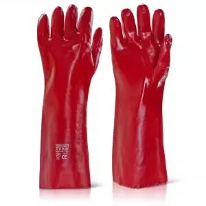 Image of Beeswift PVC Gauntlet 18 Red 18 Box of 10 PVCNR18