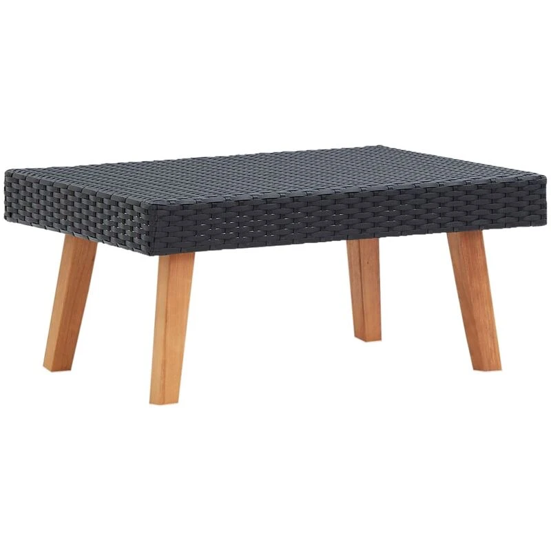 Image of VIDAXL Garden Coffee Table Poly Rattan Black Vidaxl 8720286073629