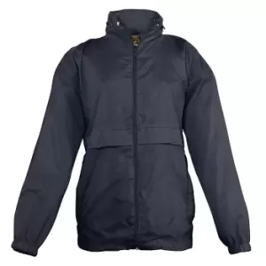 Image of SOLS Kids Unisex Surf Windbreaker Jacket (Water Resistant And Windproof) (9-11) (Navy)