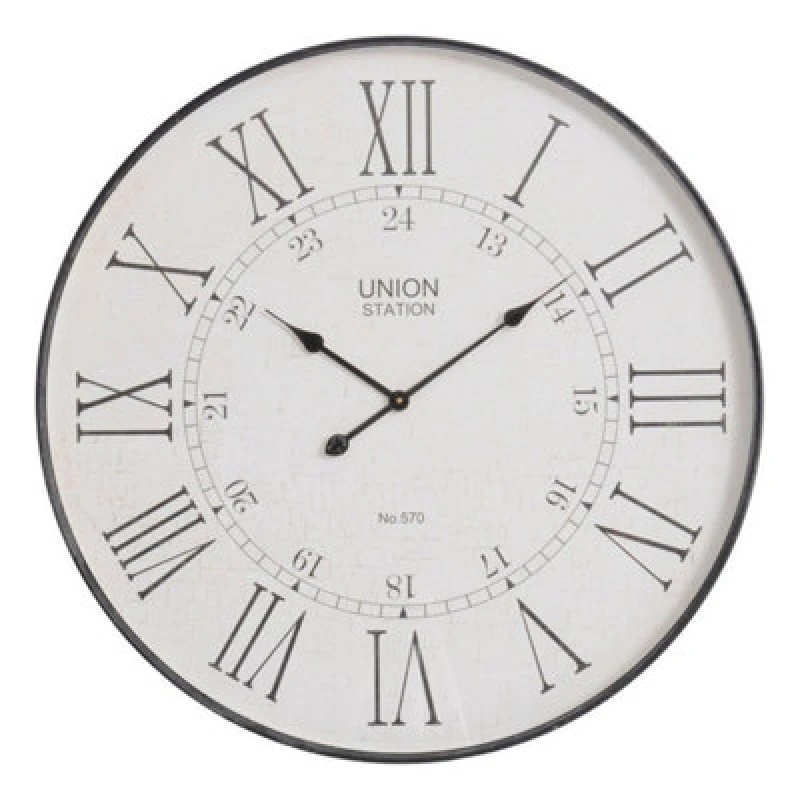 Image of Buttercup Farm Wall Clock - Iron/mdf/glass/paper - L8 X W80 X H80 Cm - Black