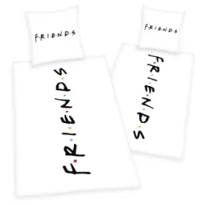 Image of Friends Duvet Set Writing 135 x 200cm / 80 x 80 cm