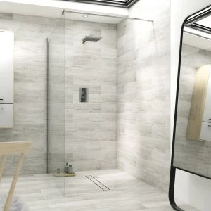 image of Wickes Single Fix Frameless Shower Screen 1200mm