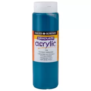 image of Daler Rowney 123500154 Graduate Acrylic Paint 500ml Phthalo Turquoise