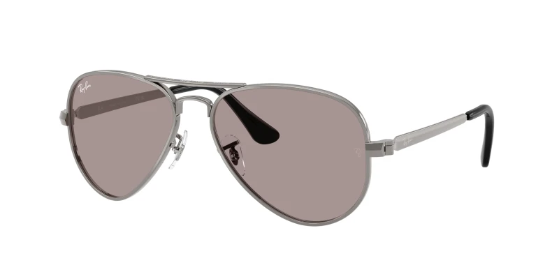 Image of Ray - Ban RB3925 AVIATOR MAX 004/53 Unisex Sunglasses Metal Grey Violet Pilot Normal Grey Sunglasses Unisex Metal