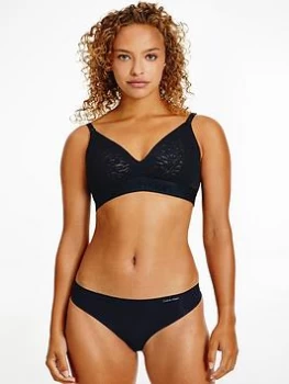 Image of Calvin Klein Maternity Unlined Triangle Lace Bra - Black, Size L, Women