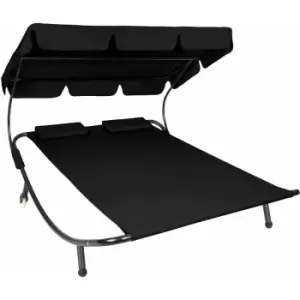 Image of Tectake Sun Lounger Double Black