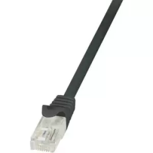 image of LogiLink CP2023U RJ45 Network cable, patch cable CAT 6 U/UTP 0.50 m Black incl. detent