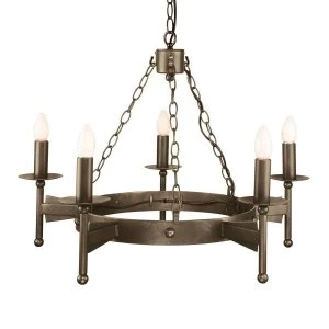 Image of 5 Light Chandelier Old Bronze Finish, E14