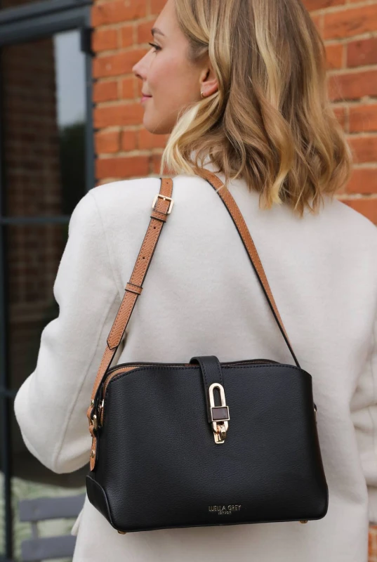 Image of Luella Grey Womens 'Margy' Zip Top Crossbody in Black Female One Size