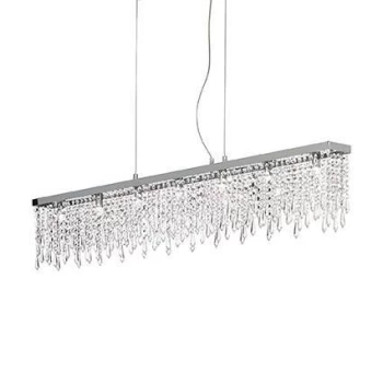 Image of Giada Clear 7 Light Large Ceiling Pendant Bar Chrome, G9