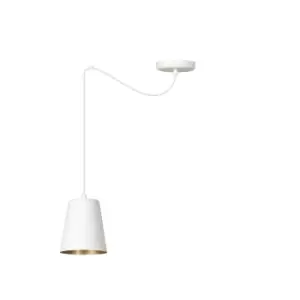 Image of Emibig Link White/Gold Dome Pendant Ceiling Light 1x E27