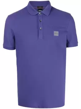 BOSS Passenger logo-patch polo shirt Purple