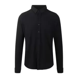 Image of AWDis So Denim Mens Oscar Knitted Long Sleeve Shirt (XXL) (Black)