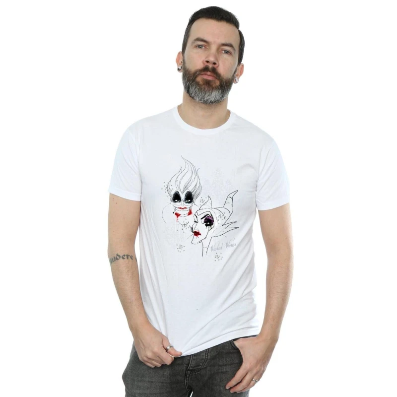 Image of Disney Men Villains Wicked T-Shirt in White Size: Small White S Male 5057736926970