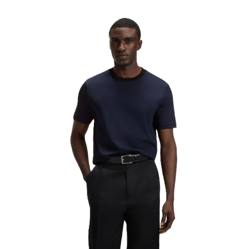 Image of Boss Mens C Thompson Short Sleeve Polo Shirt Dark Blue male XS