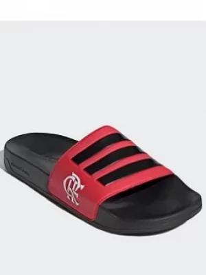 Image of adidas Chinelo Flamengo Adilette Shower Slides, Black/Red, Size 6, Men