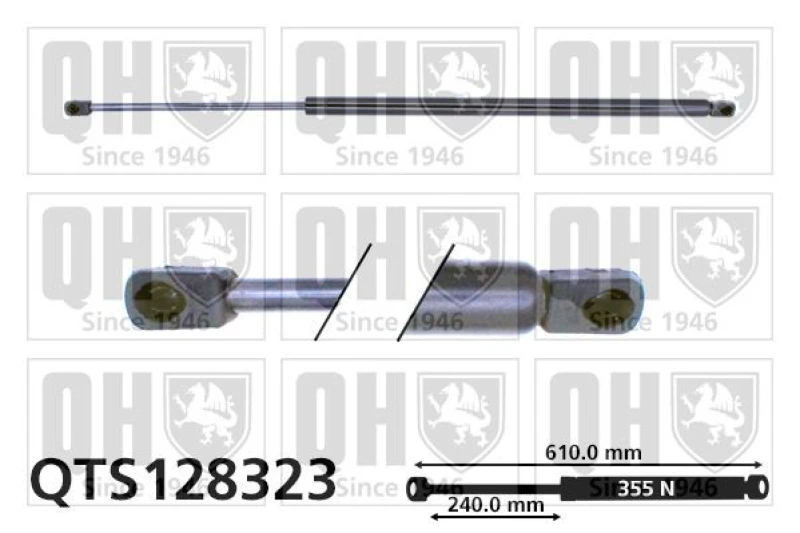 Image of QUINTON HAZELL Tailgate strut QUINTON HAZELL QTS128323