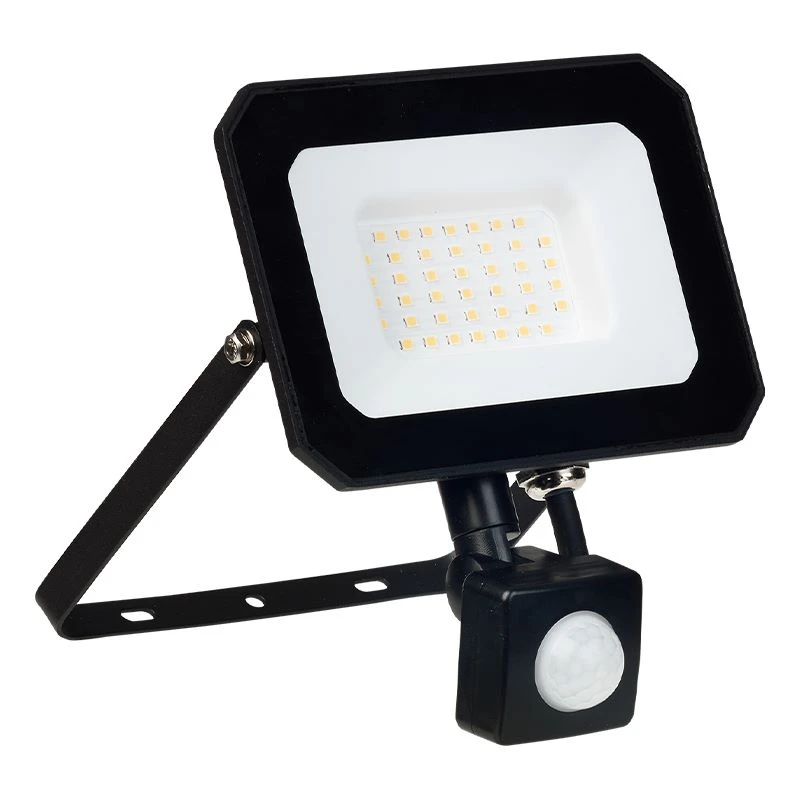 Image of Phoebe LED Floodlight 30W Atlas-Mini PIR Sensor Cool White IP65 Black