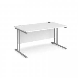 Image of Maestro 25 SL Straight Desk 1400mm x 800mm - Silver Cantilever Frame
