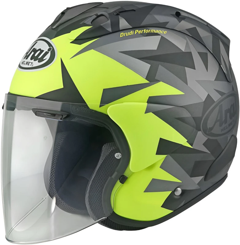 Image of Arai SZ-R EVO Mimesis Jet Helmet, black-grey-yellow, Size L for Men