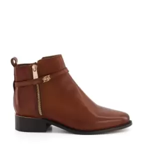 image of Dune London Pap Buckle Trim Ankle Boots - Brown