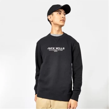 image of Jack Wills Strensham Crew Neck Sweatshirt - Black