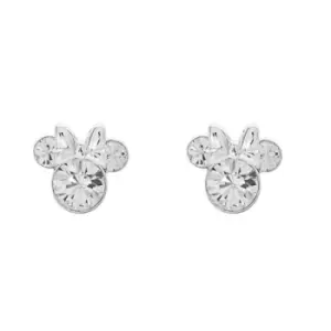 Disney Minnie Mouse Clear April Birthstone sterling silver Crystal Earrings E905162RAPRL