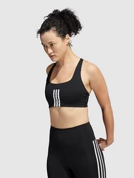 Image of adidas Train 3 Stripes Bra (Medium Support) - Black Size XS Women