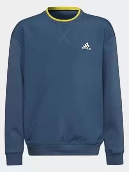 Image of Boys, adidas All Szn Fleece Sweatshirt, Green, Size 11-12 Years