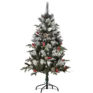 Image of 4FT/5FT/6FT Artificial Snow Dipped Christmas Tree Xmas Holiday Pencil Tree Green 4FT - Green - Homcom