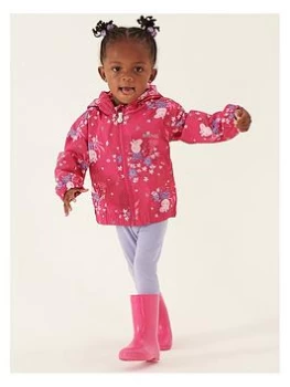 Image of Boys, Regatta Regatta Kids Peppa Pig Muddy Puddle Waterproof Jacket - Pink Print, Pink Print, Size 12-18 Months