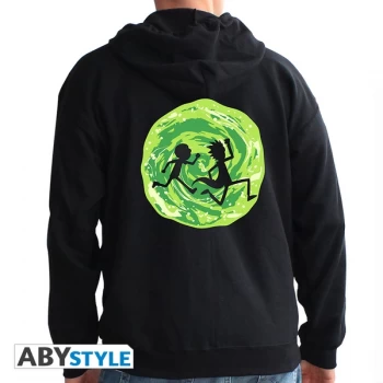 Image of Rick And Morty - Portal Mens Small Hoodie - Black