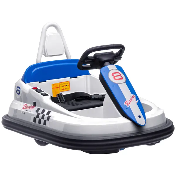 Image of HOMCOM Electric Kids Bumper Car, 6V 360-Degree Rotation Waltzer Car, Battery Powered Ride on Car w/ Music, Horn, Lights for 18-48 Months