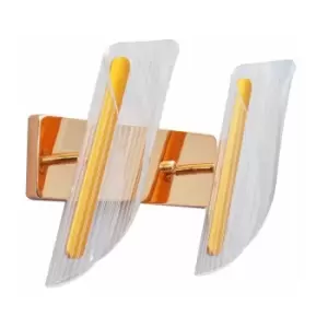 Image of Helam Malaga Integrated LED Wall Lamp Gold 26cm