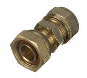 Image of Wickes Brass Compression Straight Tap Connector - 22mm x 3/4in