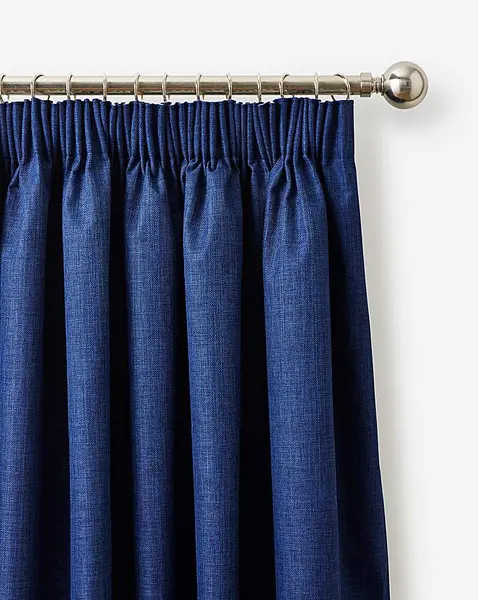 Image of JD Williams Harvard Woven Curtain Navy 229 x 183cm OH14415