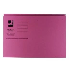Image of Q-Connect Square Cut Folder Mediumweight 250gsm Foolscap Pink Pack of