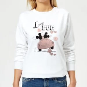 Image of Disney Mickey Mouse Love Bug Womens Sweatshirt - White