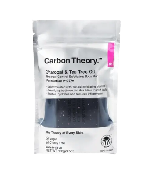 image of Carbon Theory Charcoal & Tea Tree Oil Breakout Control Exfoliating Body Bar 100 g