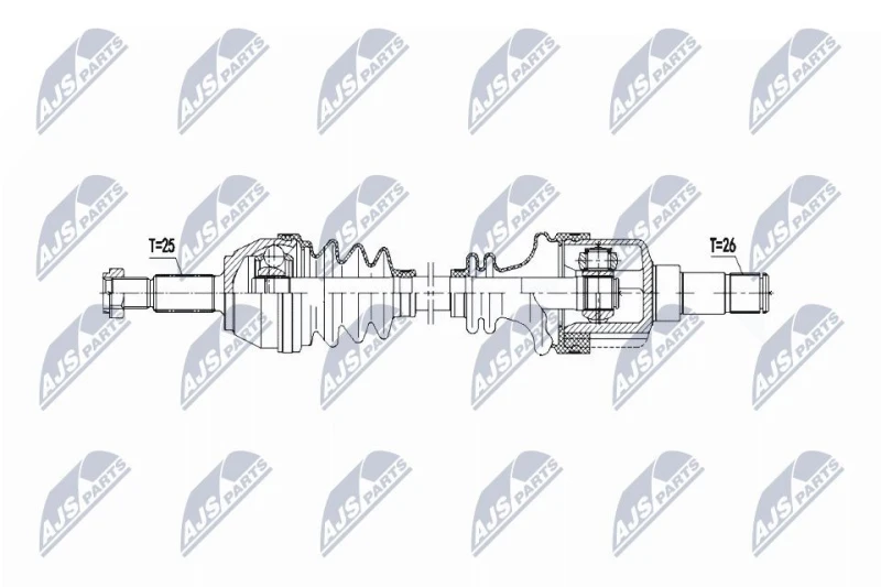 Image of NTY NPW-FR-165 Drive shaft Automatic Transmission, Front Axle Left Drive Shaft (13)