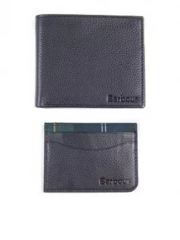 Image of Barbour Wallet And Card Holder Gift Set - Black