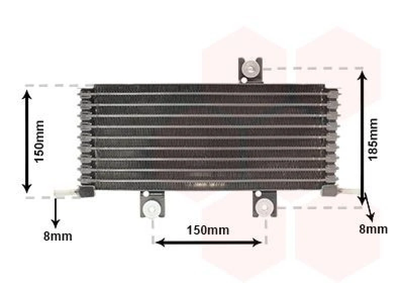 Image of VAN WEZEL Engine oil cooler VAN WEZEL 13013711