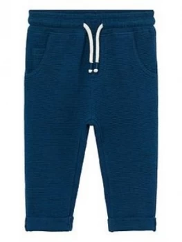 Image of Mango Baby Boys Ribbed Joggers - Blue