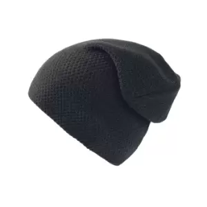 Image of Atlantis Snobby Waffle Knit Beanie (One Size) (Black)