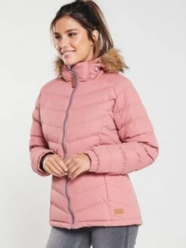 image of Trespass Nadina Fur Trim Parka - Dusty Rose , Dusty Rose Size M Women