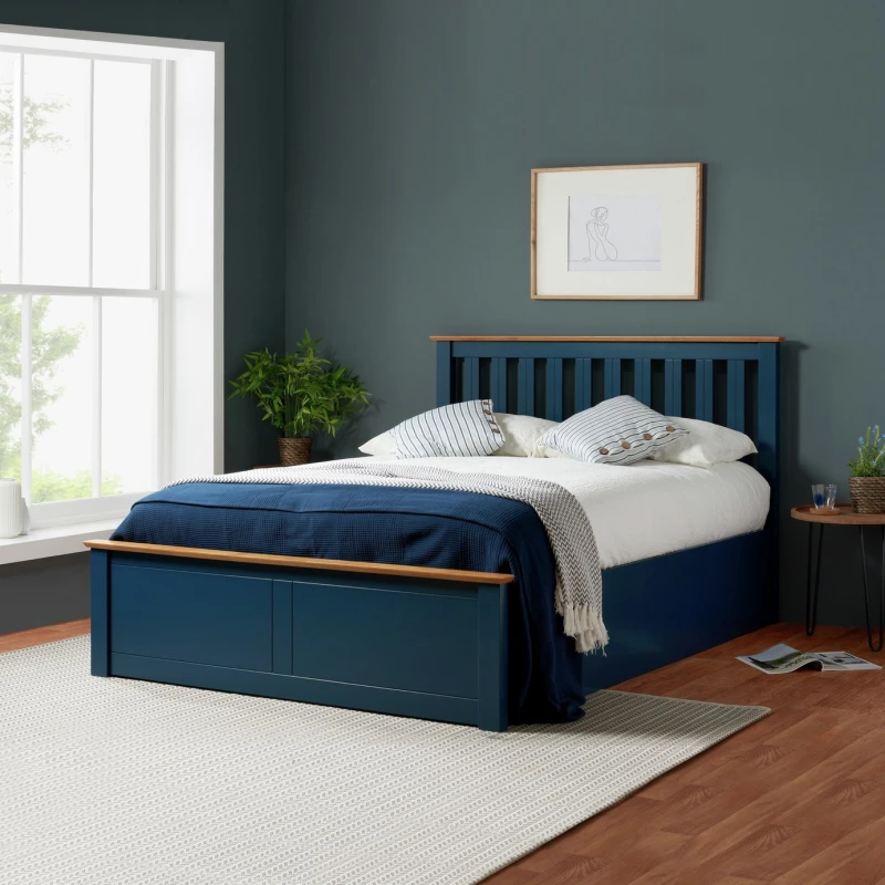 Image of Birlea Birlea Phoenix Small Double Ottoman Bed with Mattress - Oak