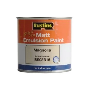 image of Rustins Quick Dry Matt Emulsion Paint Magnolia 250ml