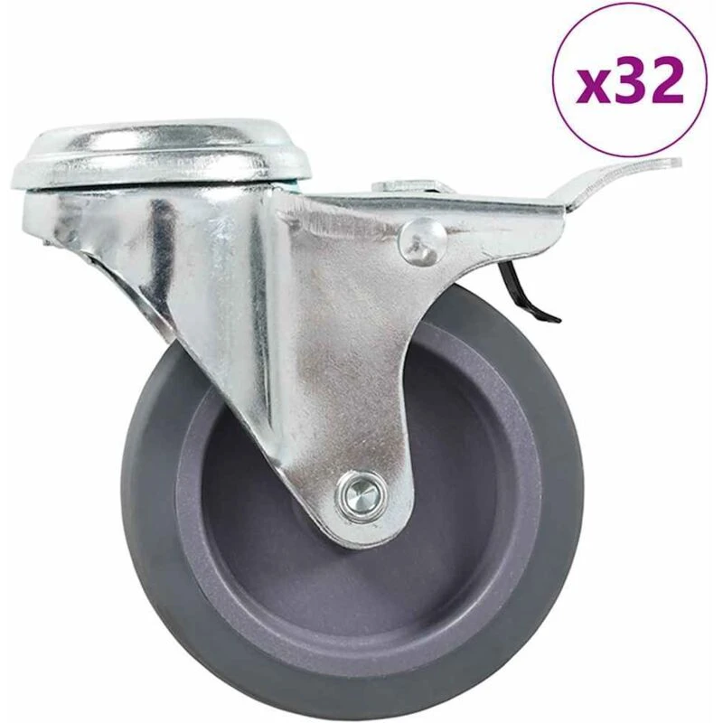 Image of VIDAXL 32 pcs Bolt Hole Swivel Casters 75mm Vidaxl 8719883716527
